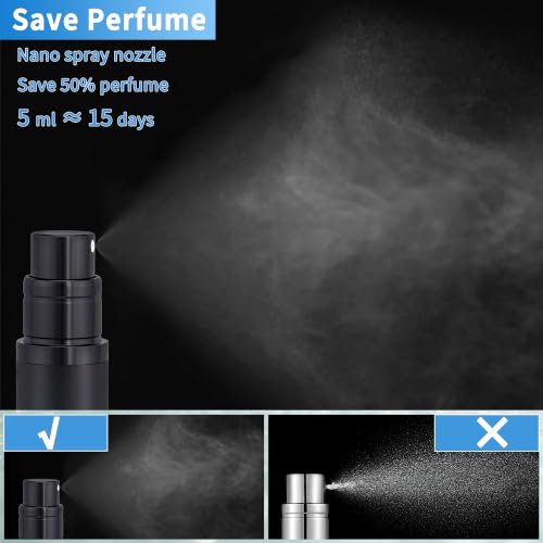 Boxicok 5ml Refillable Perfume Atomizer Spray Bottle - 3 Pack Travel Set