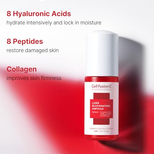 Cell Fusion C Laser Rejuvenation Ampoule with 8 Peptides & Hyaluronic Acid - 1.01 fl. oz