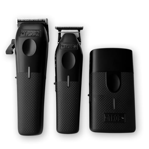 TPOB Play Barber Hair Clippers for Men 7500 RPM with Rubber Grips (Blackout 3 Set)