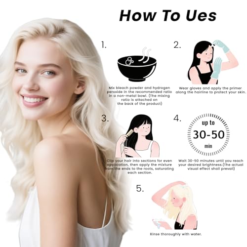 Professional Hair Bleach Powder for Highlights & Lightening - 45g