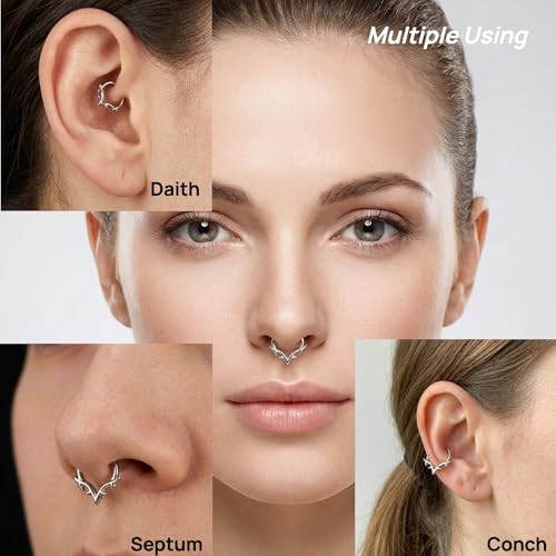 MissNity 16G Hinged Clicker Ring - 316L Steel, 10mm Silver for Septum, Daith, Cartilage