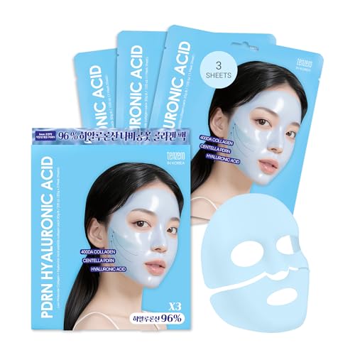 Tenzero Hyaluronic Acid PDRN Hydrating Mask Pack for Sensitive Skin, 3 Sheets