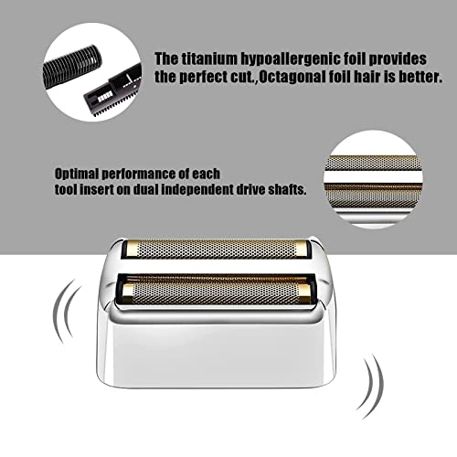 Replacement Foil & Cutters for BaBylissPRO FXFS2 Shaver - Silver 2-Pack