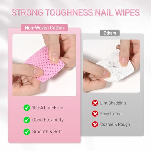 GAOY Lint-Free Nail Wipes - 400 Non-Woven Cotton Pads for Manicure