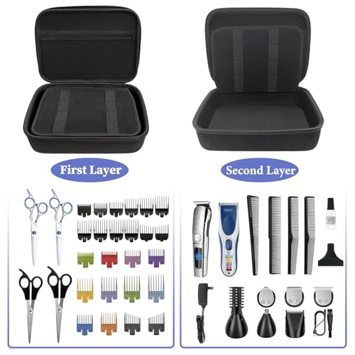 Klawdsky Hard Hair Clipper Travel Case - Barber Grooming Tool Organizer