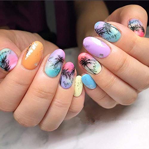 Palm Tree Nail Stickers - 2 Sheets Tropical Nail Art Decals