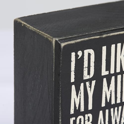 Primitives by Kathy Classic Black & White Box Sign - Middle Finger