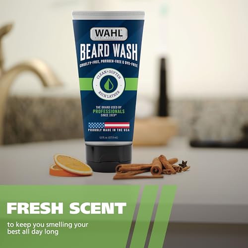 Wahl Men's Beard Wash 6 oz Pack of 2 - Deep Cleansing & Softening Beard Shampoo