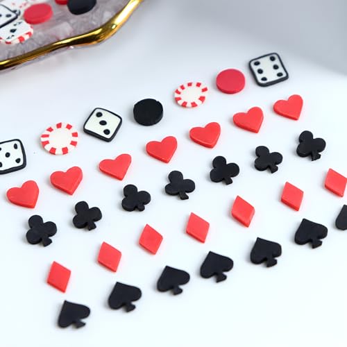 3D Poker Nail Art Charms - 6 Grids Mixed Designs for DIY Manicure