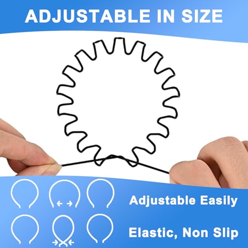 Adjustable Metal Headband for Men - Non-Slip Hair Control (2 Pcs)