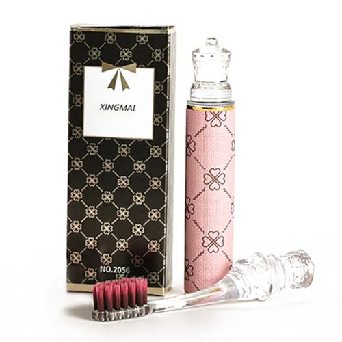 Compact Foldable Travel Toothbrush Set with Case - Pink