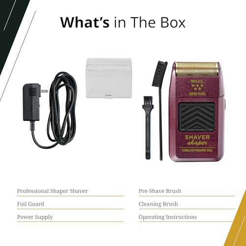 Wahl Professional 5 Star Series Shaver/Shaper, Cord/Cordless Finishing Tool, Rechargeable NiCad Battery, Up to 60 Minutes Runtime, Bump-Free Ultra-Close Shave