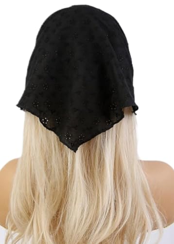 Huachi Floral Lace Head Scarf Headband for Women - Adjustable Hair Accessory