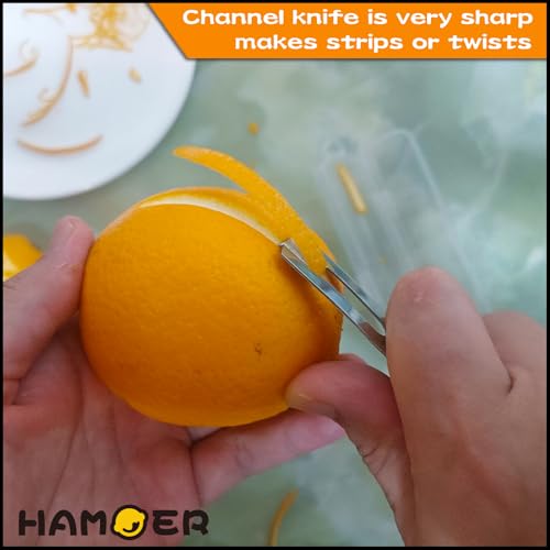 HAMOER Lemon Zester & Channel Knife Set with Gift Box