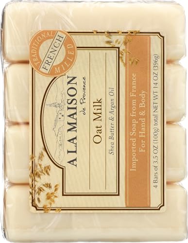 A La Maison Oat Milk Soap - 4 Pack, 3.5 OZ Hand & Body Bars
