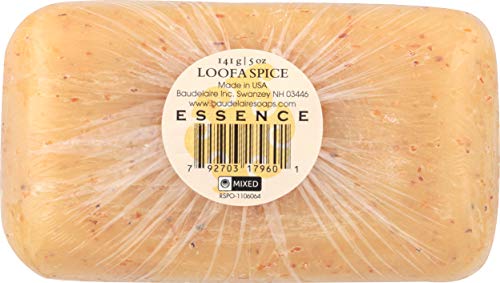 Baudelaire Spice Fragrance Loofah Soap Bar 5oz Natural Exfoliating Skin Care