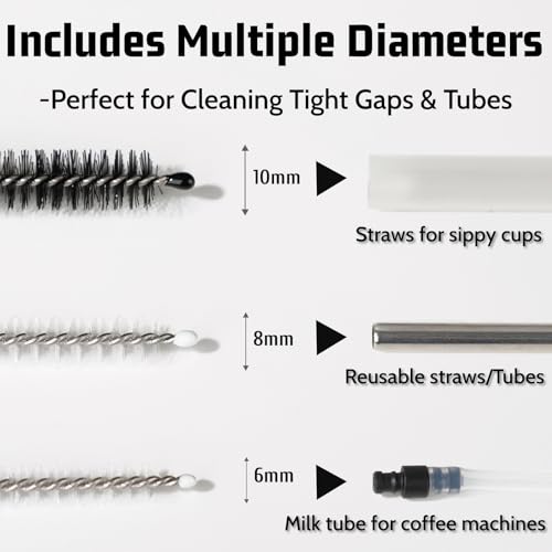 Extra Long Milk Foamer Brush for Espresso & Coffee Machines - 13.7in