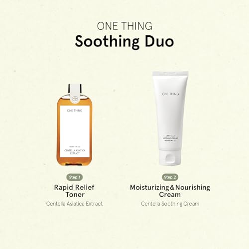 ONE THING Centella Soothing Cream 3.38 Fl Oz - Vegan CICA Facial Moisturizer