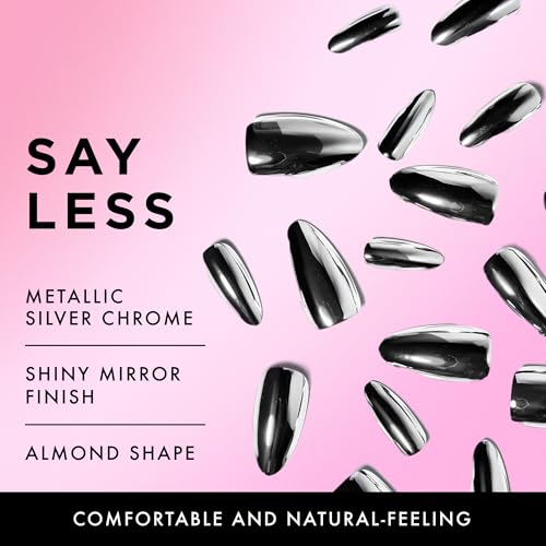 Lost Angels Say Less Chrome Press On Nails - Almond Shape - 30 Count