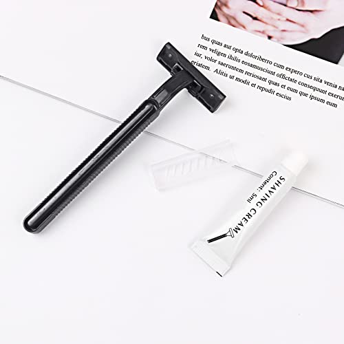 Lomgwumy Disposable Razors Bulk Pack 30 with Knife Cap, Double Blade Men Shaving