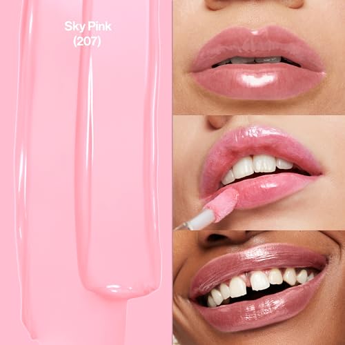 Revlon Super Lustrous Lip Gloss, Non-Sticky, Hydrating, High Shine Finish, 207 Pink Sky, 0.13 oz