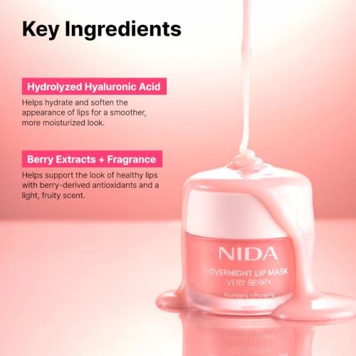 NIDA Overnight Lip Mask - Very Berry | Intense Hydration & Plumping Treatment