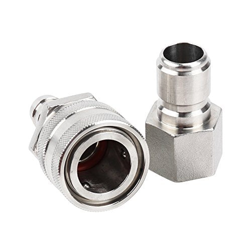 304 Stainless Steel Quick Disconnect Set for Homebrewing - 1/2" FPT & Barb Connectors