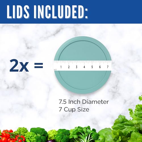 Airtight Replacement Lids for Pyrex 6 & 7-Cup Containers (2-Pack)