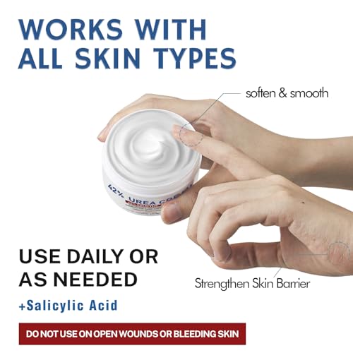 OUKEYA Urea Cream 42% plus Salicylic Acid 2% - Foot & Hand Cream to Moisturize, Soften & Smooth Dry, Cracked, Rough Skin on Heels, Knees & Elbows, 5.29 oz