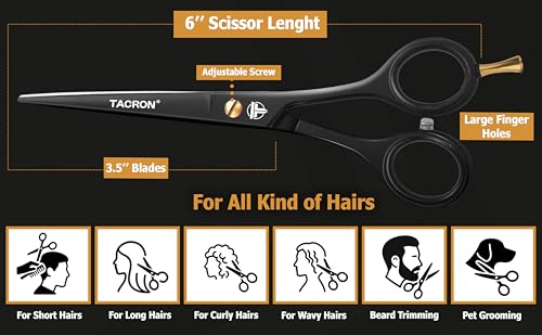 Professional Hair Scissors 6.5 Inch - Premium High Carbon Stainless