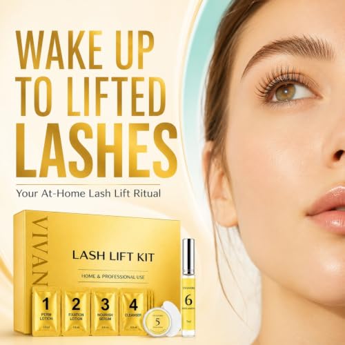 Vivandra Lash Lift Kit for Home Salon-Style Eyelash Perm, 5 Sachets