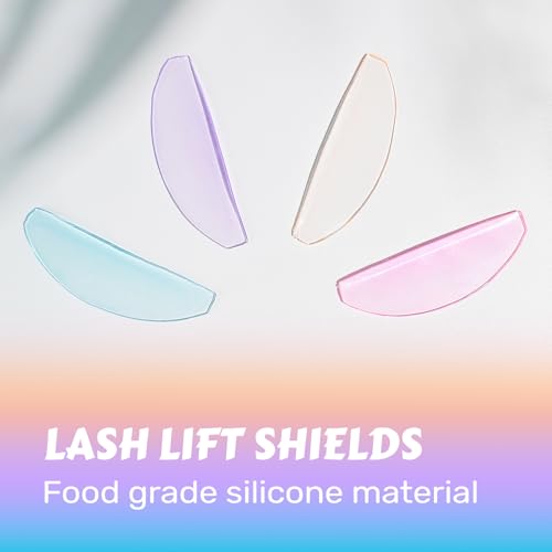 Multicolor Flat Lash Lift Shields - 4 Pcs Glueless Self-Adhesive