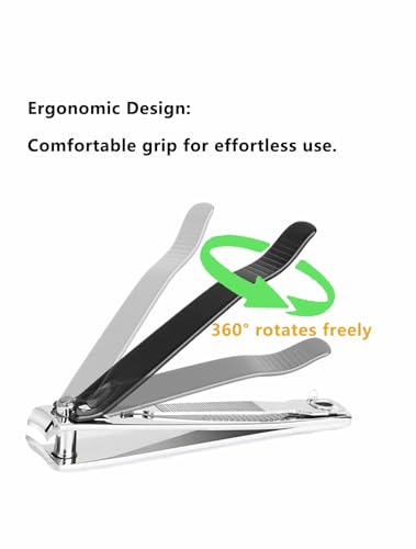 Stainless Steel Nail Clippers Set - Fingernail & Toenail Cutters with File