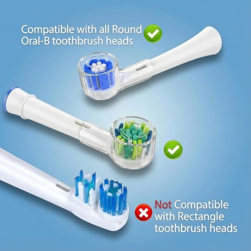 8 Pcs Toothbrush Head Covers Compatible with Oral-B iO & Round Electric Toothbrushes, Breathable Travel Caps, Family Set (Mixed Color)