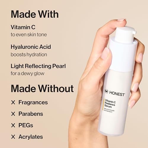 Honest Beauty Mini Vitamin C Radiance Serum 0.33 fl oz Travel Size, Fragrance-Free