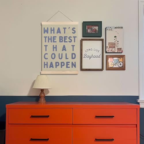 Inspirational Blue Affirmations Wall Art - 12x16 Inch Decor