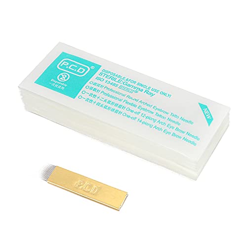 50pcs PCD 12 U-Shape Microblading Needles for Permanent Eyebrow Makeup