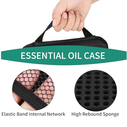 Patravious Black 63 Slots Essential Oil Carrying Case - Portable Waterproof Organizer