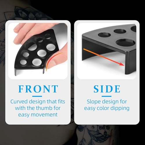 ATOMUS Tattoo Ink Caps Kit 300 Mixed S/M/L with 2 Cup Holders