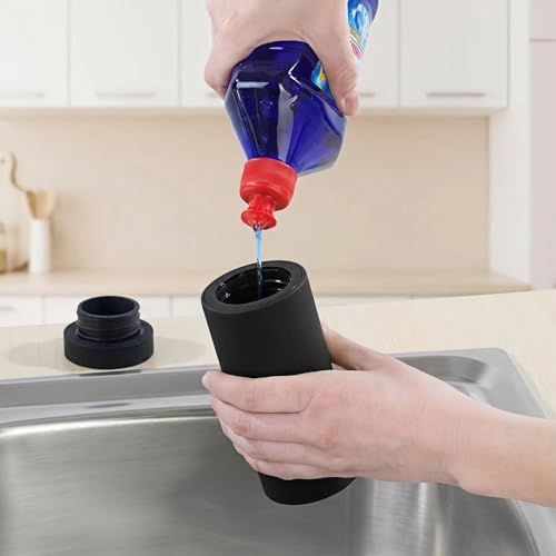 Leak-Proof Silicone Dish Soap Dispenser Bottle - Black