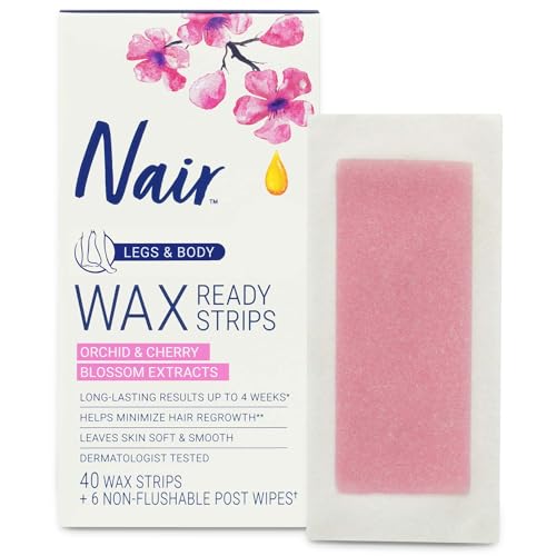 Nair Hair Remover Wax Ready Strips, 40 Count (Pack of 3) - Legs & Body