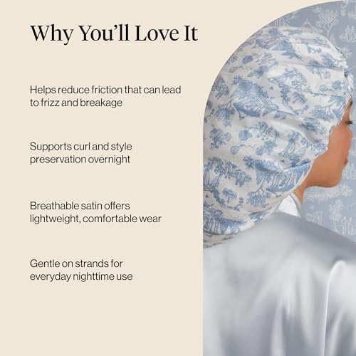 Kitsch x Bridgerton Satin Bonnet for Sleeping - Garden Toile | Hair Care
