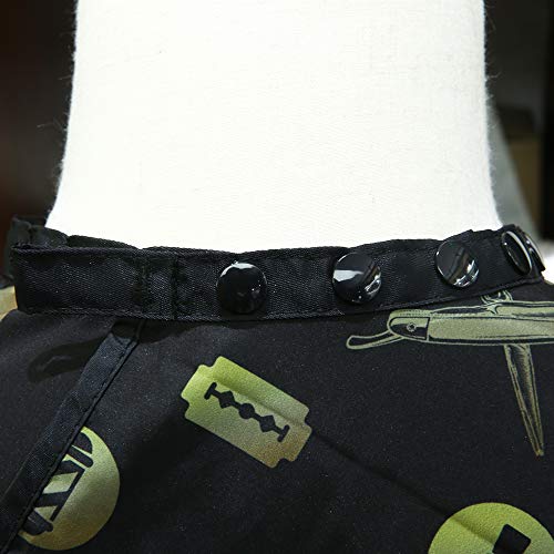 Professional Waterproof Hair Cutting Cape with Snap Closure - 50x60 Inches Black Gold