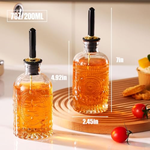 Baalaka Glass Coffee Syrup Dispenser Set - 2 Pack, 7 oz