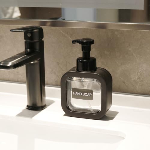 Foaming Soap Dispenser - 300ml Refillable Bottle with Labels