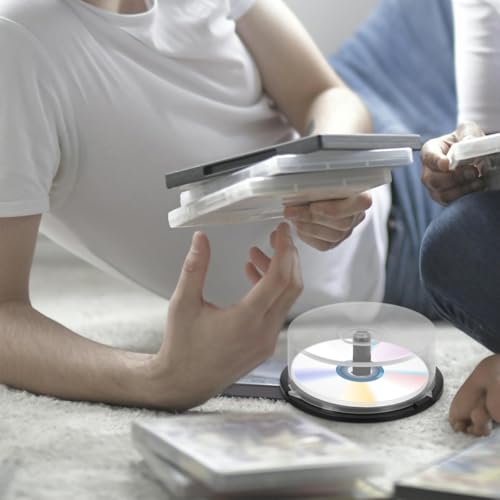 VOSAREA 25 Disc CD/DVD Storage Container with Clear Lid