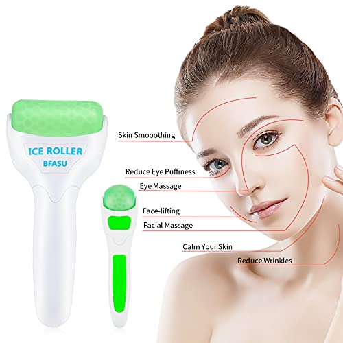 BFASU Green Ice Roller Set - 2 in 1 Face & Body Cooling Massage Tools for Puffiness & Fine Lines
