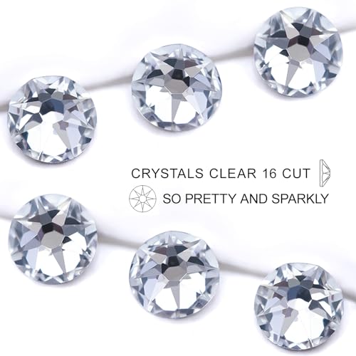 Novani Crystal Clear Rhinestones SS30/144pcs - 6.4-6.6mm Non-Hotfix Flat-Back Craft Embellishments