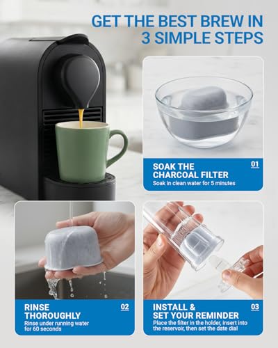 Keurig Water Filter Holder with 2 Replacement Filters - Compatible with Tall Reservoir Models