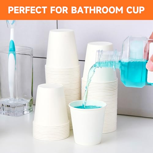 300 Count 3 oz Disposable Paper Mouthwash Cups for Home & Parties